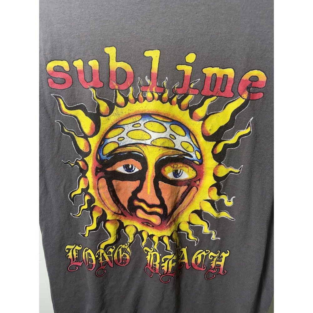 Sublime Gray Band Sun Logo Graphic Long Beach California Tee T Shirt Mens Small